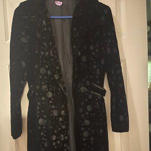 VINTAGE '60s-'70s COUNT ROMI LONG BLACK VELVET AND SATIN JACKET